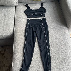Beyond Yoga Spacedye Caught in the Midi Stripe Set in Darkest Night- Size M